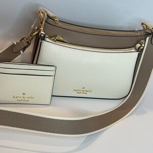 Kate Spade Two-Tone Cream and Tan Crossbody Bag